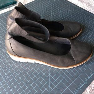 Dansko Jenna Slip On Ankle Strap Platform Wedge Comfort Shoe Metallic Charcoal